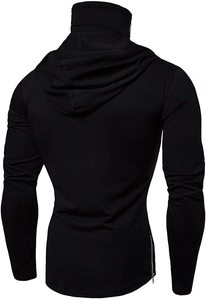 Sweat-shirts de sport unis sans manches, couvrant tout le visage, compression, coupe régulière, entraînement, automne, polaire en coton, pull pour homme, séchage rapide - Product Image 6