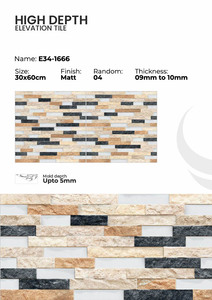 กระเบื้องพอร์ซเลนสำหรับผนังภายนอก ขนาด 300x600 มม. สำหรับบุผนังด้านหน้า - Product Image 5