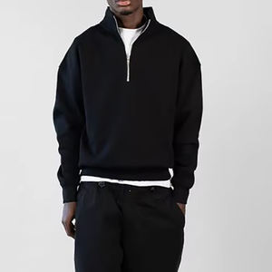 Fabrication professionnelle hommes quart Zip pull sweats à capuche sweat à manches longues hiver polaire sweats à vendre - Product Image 6