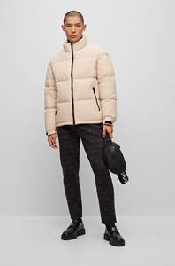 Veste matelassée en tissu de toile rembourrée de coton, logo personnalisé, style urbain, hiver, homme, rose brillant, imperméable, à capuche - Product Image 2