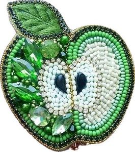 Porte-clés en perles jaunes et vertes, broderie de perles, broderie de perles de rocaille faite à la main, breloques pour sac avec motif de festival - Product Image 3