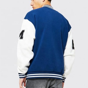 เสื้อแจ็กเก็ตเบสบอลผ้ากำมะหยี่สำหรับผู้ชายขน100% สีแดงขาววินเทจปักลาย - Product Image 5