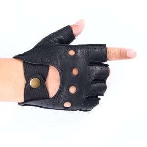 Gants de moto unisexes demi-doigts respirants compatibles avec les écrans tactiles antidérapants en polyester pour l'extérieur quotidien - Product Image 2