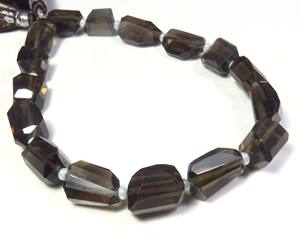 Cuentas de Cuarzo Ahumado Natural Facetadas, Hilo de 8 Pulgadas, Cuarzo Ahumado de 9-15 mm, Corte Nugget, Piedras Preciosas Sueltas para Collar - Product Image 2