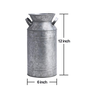 Pot en métal de bonne qualité couleur argent pour cadeau de mariage Décoration de la maison Vase à fleurs Design simple Ensemble de 2 Pots à fleurs galvanisés - Product Image 3
