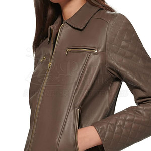 Professional <b>High</b> Quality Latest Design 2025 <b>Leather</b> Material Women <b>Leather</b> Jacket On Sale Now - Product Image 5