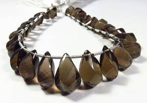 ลูกปัดควอทซ์เหลี่ยมเพชรพลอยธรรมชาติขนาด8นิ้วสีน้ำตาล9-16มม. พลอยเกลียวแบบรมควันอัญมณีแฟนซีแบบหลวม - Product Image 2