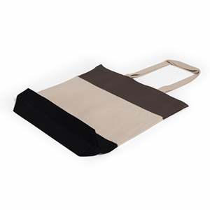 Ladies Tri-Color <b>Tote</b> <b>Bags</b> <b>Large</b> Capacity Denim and Cotton <b>Canvas</b> Zippered Closure Customizable Logo Polyester Cotton Lining - Product Image 3