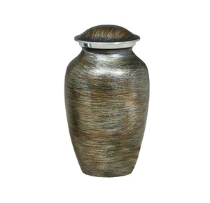 High Quality Brass Urn with Green <b>Stone</b> Finish Aluminum & Silver Floral Engraving Keepsake for Human Ashes Funeral Supplies - Product Image 6