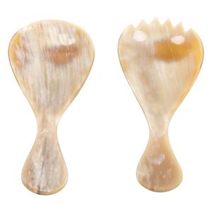 ช้อนสลัดฮอร์นทำมือและส้อมทำมือควายแตรขัดสลัดเครื่องครัวเซิร์ฟเวอร์สลัดเซิร์ฟเวอร์ homeware - Product Image 3