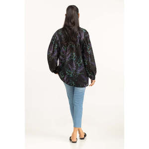Blusa Casual de Satén para Mujer con Estampado Floral Geométrico y Logotipo Bordado, Talla XL - Estilo de Moda de Verano - Product Image 4