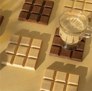 Sous-verres en bois de qualité supérieure, faits à la main, vaisselle durable - Product Image 2