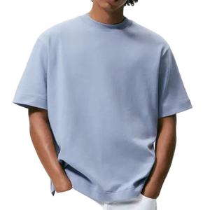 T-shirt en molleton pour homme, coupe classique, haute qualité, respirant, anti-plis, grammage lourd, personnalisable, style streetwear, vente en gros OEM - Product Image 4