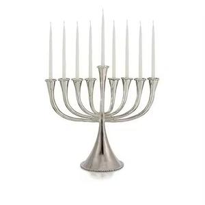 Artisan Casting Iron Hanukkah Menorah Bougeoir Chandeliers Bougeoirs Religions Candélabres - Product Image 6