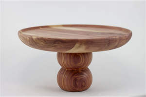 Soporte de pastel de madera con patas de hierro soporte de pastel de diseñador único y elegante aspecto natural - Product Image 5