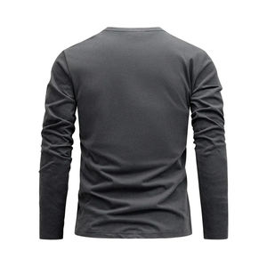 Camiseta casual de mezcla de algodón para hombre, camiseta de manga larga, ajuste compresivo, capa base, camiseta de manga larga. - Product Image 3