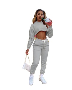 Sporting Lady Cloth <b>Set</b> Cozy Women Solid Streetwear <b>2</b> <b>Piece</b> Pants <b>Set</b> Crop Top Ribbed Two <b>Pieces</b> Hoodie <b>Lounge</b> <b>Set</b> 2025 - Product Image 5