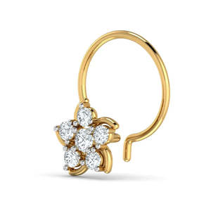 Floral Diamond Nose Stud for Kids Stainless Steel <b>Belly</b> <b>Button</b> <b>Ring</b> Gift - Product Image 5