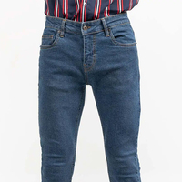 Jean décontracté en toile personnalisable pour homme, nouveau style, déchiré, coupe droite, tendance, délavé, prix abordable, pantalon bleu