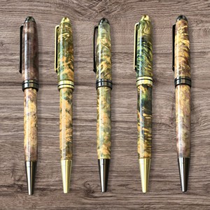 Stylos à bille en bois stabilisé haut de gamme, logo gravé personnalisé, style unique en bois de ronce, 0,7 mm, cadeau promotionnel - Product Image 2