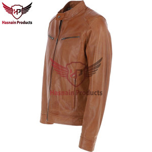 Premium Tan Hartside Leather Biker Jacket para hombres Elegante High Street Motocicleta Prendas de abrigo Artesanía superior Timeless - Product Image 2