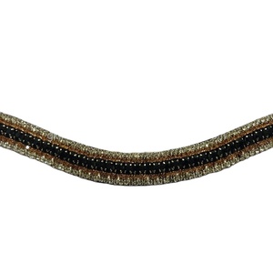 Bandas de lujo para cejas para caballos, banda de cuero inglés, negro, blanco, marrón o negro, con botón a presión - Product Image 1