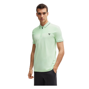 Camiseta polo de color sólido con logotipo personalizado de algodón de verano 100% para hombre, camiseta Polo de manga corta de punto ajustada para hombre - Product Image 1