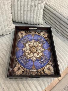 Bandeja de Servicio de Diseño con Recubrimiento de Esmalte de Madera MDF, Bandeja de Mesa de Alta Calidad para Hoteles y Restaurantes - Product Image 2