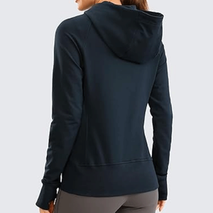 Chaqueta con Capucha de Invierno/Otoño para Mujer, Diseño Personalizado, Color Sólido, Cierre Completo, 100% Algodón, Estilo Urbano - Product Image 4