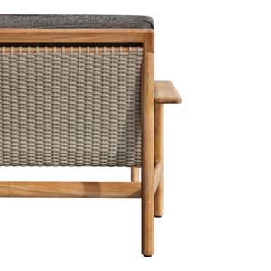 Fauteuil de club d'extérieur en teck massif de conception nordique, tissage de corde de luxe, écologique, durable, fauteuil de jardin pour véranda, résistant aux intempéries - Product Image 6