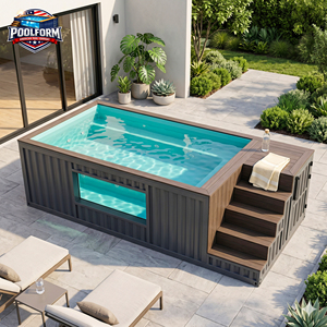 Industrial Style Shipping Container Look Above Ground Pool Shell Modern Prefabricated Fiberglass Swimming Pool - Product Image 2