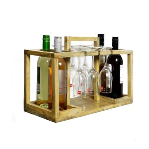 Multifunction <strong>Wine</strong> Rack Wood <strong>Wine</strong> Storage Racks Countertop Acacia Wood Foldable <strong>Wine</strong> <strong>Bottle</strong> Stand <strong>Holder</strong> Display Shelf - Product Image 5