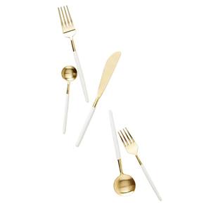 Ensemble de couverts en or poli de luxe, ensemble de couverts en acier inoxydable pour la maison, l'hôtel, le mariage, le restaurant, la vaisselle, couteau, fourchette, cuillère - Product Image 6