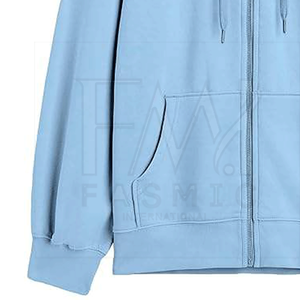 Sweat à capuche à col roulé 100% coton pour femmes maillot chaud uni hiver avec fermeture à glissière patchs personnalisés et logo avant de Sialkot - Product Image 5