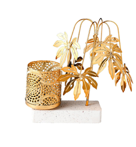 Unique Stylish Pen <b>Holder</b> For Office And School Desk Pen And Pencil Holding Marble Base Gold Leaf Design Pencil <b>Holder</b> - Product Image 1