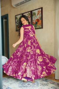 Fabricante de Vestidos de Alta Calidad en Georgette Pesada con Estampado Digital de Surat al Precio Más Bajo, Proveedor de la India - Product Image 2