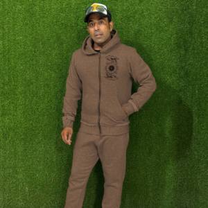 Ensemble de vêtements en molleton uni décontracté pour homme Noir Gris Combinaison à fermeture éclair Col à capuche 100% coton Doux Chaud Confortable Elastique - Product Image 6