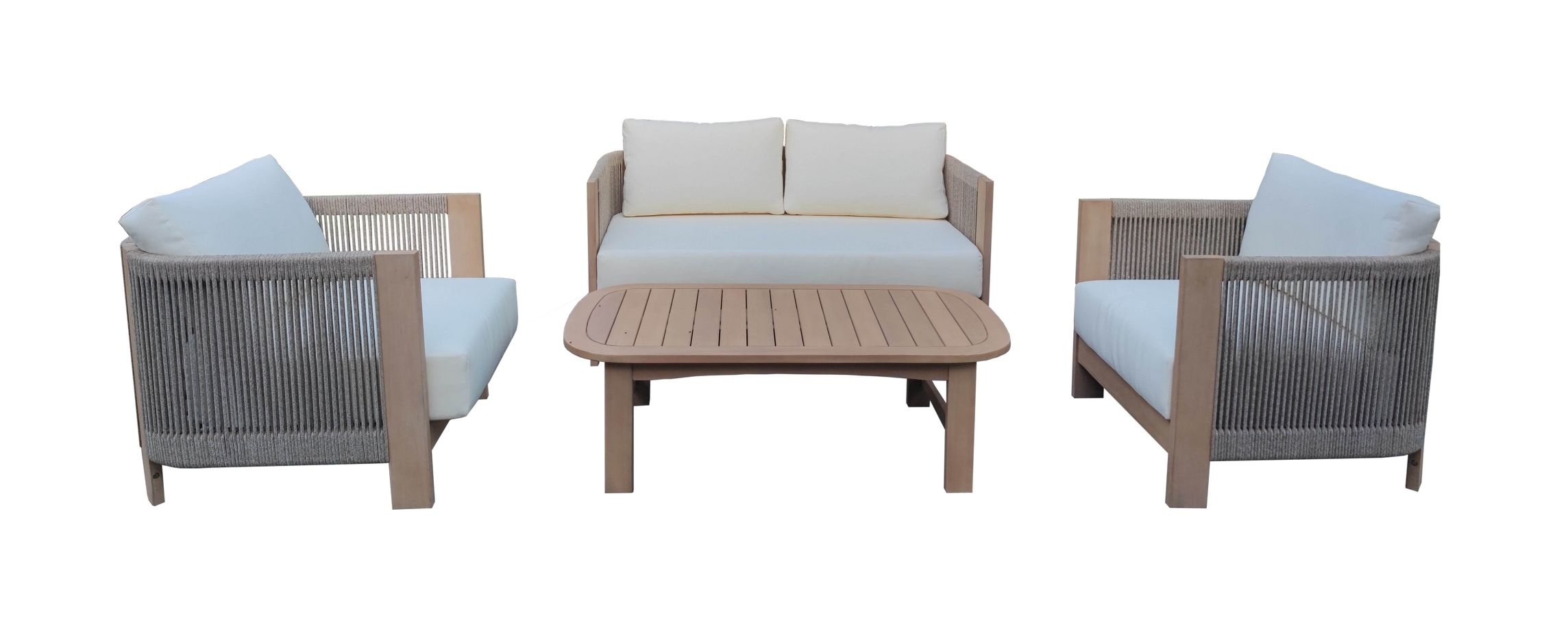 ไม้: สี PU teak + เบาะ: ครีม