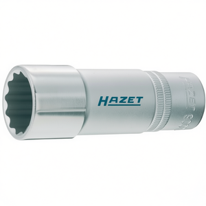 Hazet <b>12</b>-<b>Point</b> Long Square <b>Socket</b> 1/2'' with Traction Profile and Knurling - Product Image 2