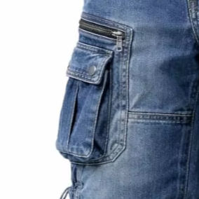 100% Cotton Men's Casual Pants Elastic Waist cargo pants for men Plus Size Pants Multi-pocket Baggy Cargo Pants Men - Product Image 3