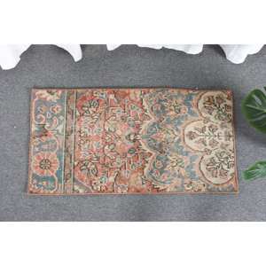 พรมขนสัตว์เย็บปะติดปะต่อกันแนววินเทจ2.9ft x 1.5 x พรมสานแบบตุรกีพรมสีแดงสีน้ำเงินสำหรับตกแต่งห้องนั่งเล่น - Product Image 2