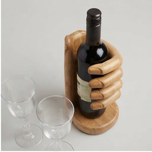 Porte-bouteille de vin en bois de manguier fait main, design rustique, réutilisable, écologique, vaisselle multi-usages - Product Image 1