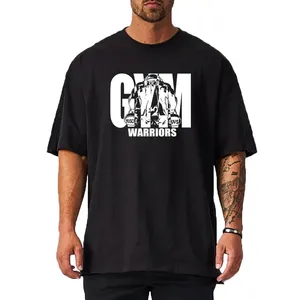 T-shirt de sport de luxe en coton pour homme, coupe oversize, manches courtes, technique bouffante, épaules tombantes, été 2025 - Product Image 5