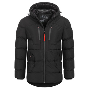 Nouveau luxe hommes poignets élastiques matelassé bouffant veste à glissière à la mode réglable à capuche léger chaud vêtements d'extérieur veste d'hiver - Product Image 1