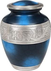 Urnes funéraires en aluminium de vente chaude artisanat indien urnes funéraires de conception classique pour adultes - Product Image 3