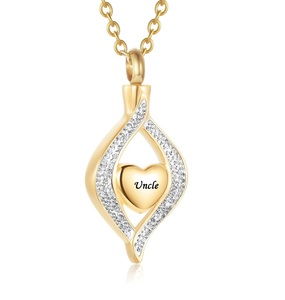 Oncle toujours dans mon coeur collier d'urne de crémation pour cendres coeur porte-cendres pendentif bijoux de crémation cendres pour femmes taille personnalisée - Product Image 4