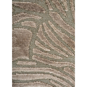 พรมไหมไผ่ถักมือลายดอกอาซาเลียสีเบจน้ำตาล รุ่น Aibz-1036 สำหรับบ้าน ห้องนั่งเล่น ทางเดิน วัยรุ่น ขนยาว 10 มม. - Product Image 3