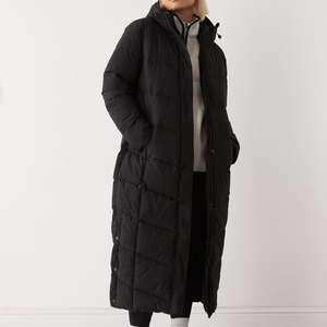 Ventes en gros, veste longue matelassée OEM, hiver, tissu nylon réglable, manches longues, fermeture éclair avant, respirante, 2026 - Product Image 1