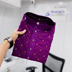 Conjunto de pijama de algodón de la mejor calidad para hombre, ropa tradicional india, de seda, con Secuencia - Product Image 1