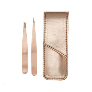 แหนบต่อขนตาปลอมสำหรับขนตาปลอมสีทองนู้ดแหนบถอนขนตา - Product Image 3